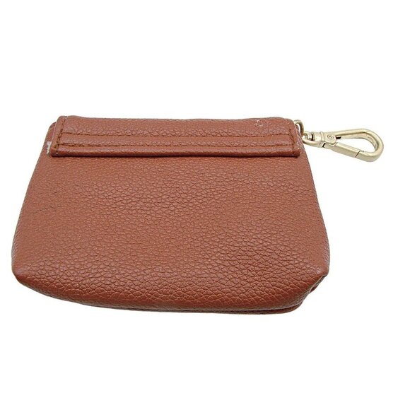 NEW Vegan Leather Belt Loop Latch Wristlet Pouch Wallet Tan Toffee Snap Closure - Picture 3 of 9